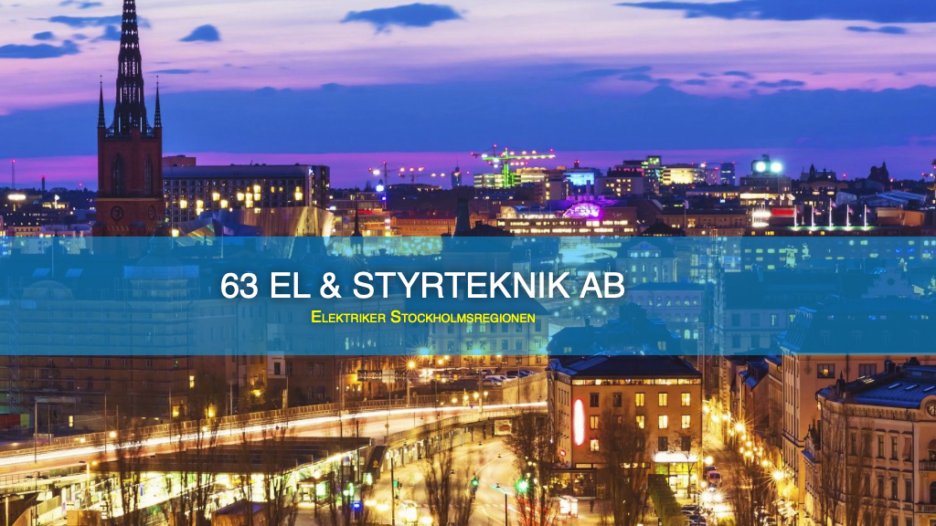 63 El & Styrteknik AB är etablerade i Tyresö och vi är experter på allt som rör service av befintliga elinstallationer och nya elinstallationer. Vi arbetar inom hela mälardalen. Vi är specialiserade på styr- och reglerteknik.